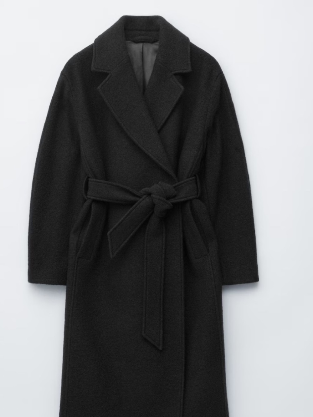 & OTHER STORIES VOLUMINOUS BELTED WOOL COAT - BLACK